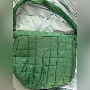 Green Quilted Shoulder Bag